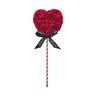 A heart-shaped lollipop with burgundy flowers, standing on a rburgundy striped stick, and adorned with a black ribbon reading "Just for you." The perfect gift for anniversaries, birthdays, graduations, Christmas, Valentine's, gender reveal and more. A timeless, romantic gift and a beautiful decoration. The durable nature of the materials make it a lasting memento for any special occasion.