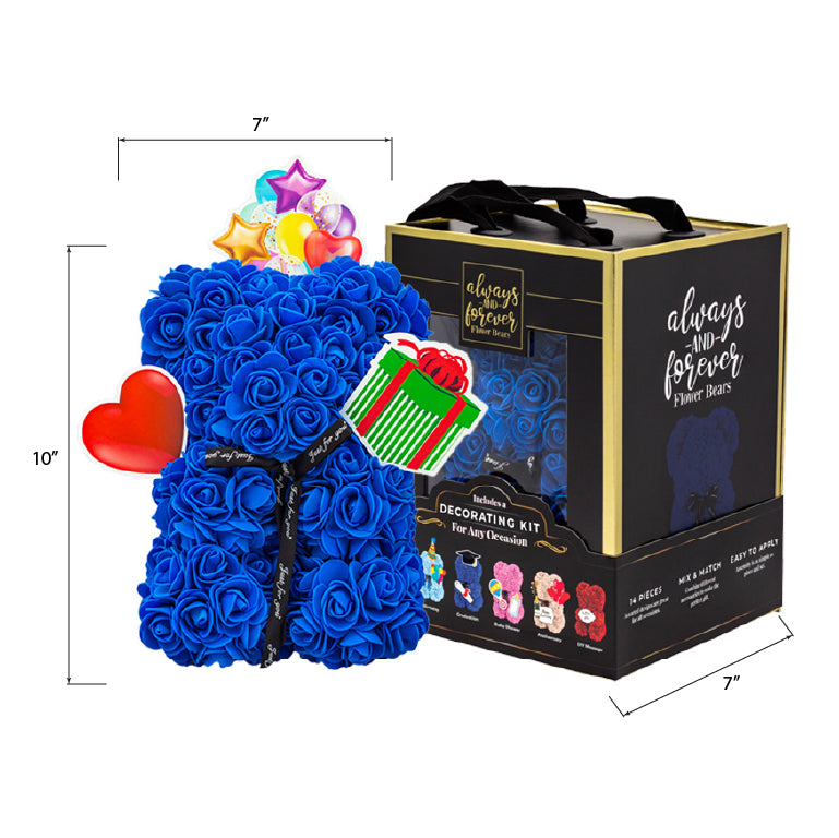 Store NIB 3pc Always and Forever Flower bear in gift box With love