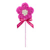 A decorative flower-shaped lollipop, crafted with a bright pink floral arrangement standing on a bright pink striped stick, and adorned with a bright pink ribbon reading "Always and Forever." This piece is perfect for anniversaries, birthdays, graduations, Christmas, Valentine's Day, gender reveal and more. A unique and charming gift idea that can be treasured year-round.